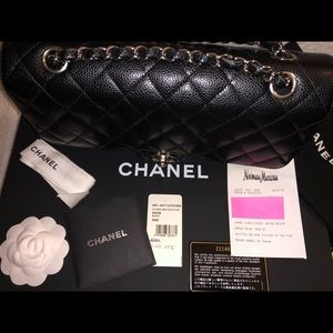 CHANEL caviar black classic flap bag
